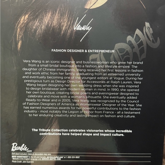 Vera Wang Signature Barbie Tribute Collection Doll, 2021, Brand New - Picture 2 of 2